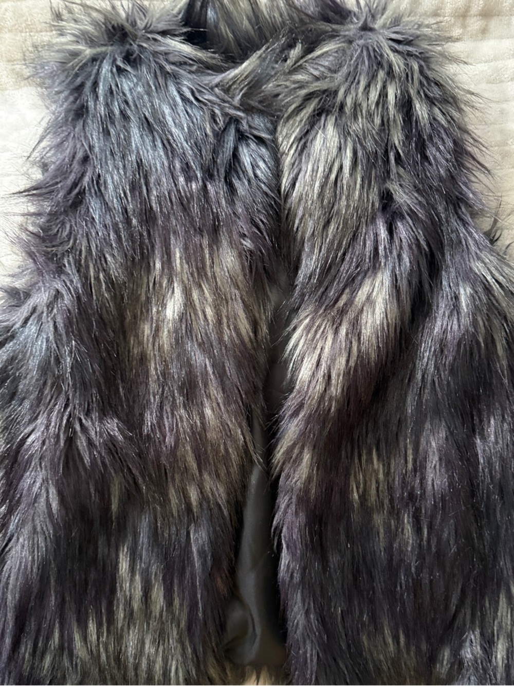 Diesel Black Plush Faux Fur Vest